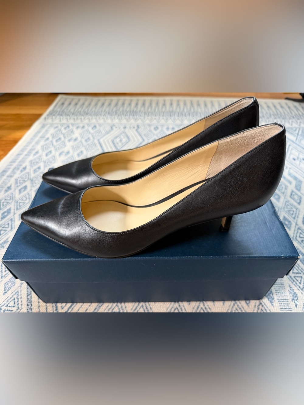 Ivanka Trump Black Pointed Kitten Heels - Picture 2 of 6